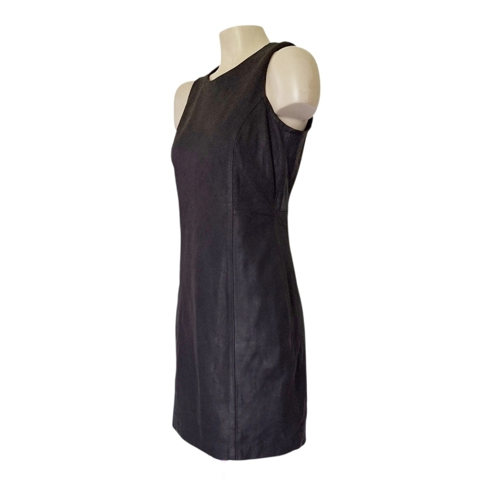 Theyskens Theroy Black Leather Quilted Mini Dress Sexy Luxury Glam 2 - Picture 3 of 10